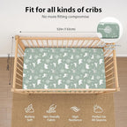 Baby Crib Sheets for Boys and Girls, 3 Pack Fitted Crib Sheets Neutral for - Image 3
