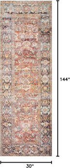 Loloi Layla Collection LAY-02 Spice/Marine 2'-6" x 12'-0" .13" Thick Runner Rug - Image 2