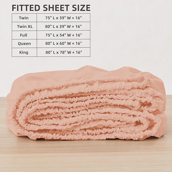 HBHLFZ Twin XL Fitted Sheet Only 2 Pack, Soft Breathable Bottom Sheet - Image 2
