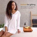 Premium Teak Bathtub Tray for Freestanding Baths - Image 7
