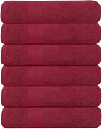 KAHAF COLLECTION 6 Pack Bath Towels Set 100% Ring Spun Cotton, Lightweight by KAHAF+COLLECTION