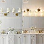 Bathroom Vanity Light with Fabric Shade, 2-Light Bathroom Vanity Light Over - Image 8