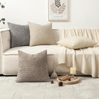 MIULEE Pack of 4 Couch Throw Pillow Covers 20x20 Inch Neutral Beige/Brown Soft - Image 5