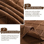Yiran Brown Quilt Set Queen Size, 3 Piece Reversible Bedspreads Bedding Set - Image 5