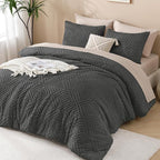 Andency Dark Grey Oversized King Comforter 120''x120'', 3 Pieces Dark Gray - Image 6