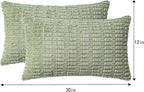 Aegero Pack of 2 Corduroy Decorative Throw Pillow Covers 12x20 InchSoft Boho - Image 7