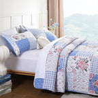 YIKUSH Quilt Sets King Size Floral Quilt Set 3 Pieces Bedding Set Bedspreads - Image 2
