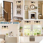 3-Light Farmhouse Bathroom Vanity Light Fixtures, Rustic Wood Bathroom Light - Image 7