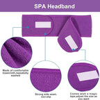 Whaline Spa Facial Headband 4 Packs Head Wrap Terry Cloth Headband Adjustable - Image 3
