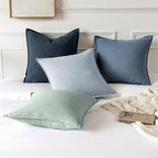 MIULEE Decorative Linen Pillow Covers 18x18 Inch Blue Ashes Boho Farmhouse - Image 6