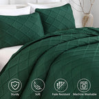 Yiran Quilts King Size, Emerald Green Spring Summer Bedspread Bedding Set - Image 3