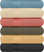 KAHAF COLLECTION 6 Pack Bath Towels Set 100% Ring Spun Cotton, Lightweight by KAHAF+COLLECTION