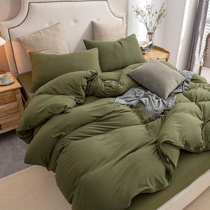 PURE ERA Jersey Knit Duvet Cover Set 100% T-Shirt Cotton Super Soft Comfy 2pc - Image 2