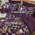 Yiran Purple Floral Comforter Set King Size, 7 Piece Botanical Comforter - Image 5