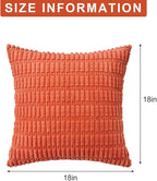 Aegero Pack of 2 Corduroy Decorative Throw Pillow Covers 18x18 Inch Fall Soft - Image 7