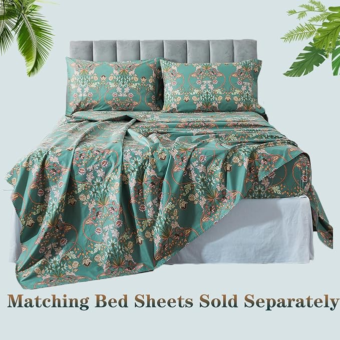 FADFAY Duvet Cover Set Floral Bedding Button Closure Full Premium 100% Cotton - Image 6