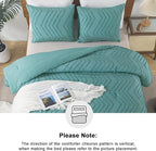Andency Grayish Teal Comforter Set Queen Size, Boho Soft Warm Tufted Bedding - Image 5