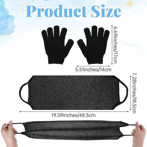 2 Pack Exfoliating Back Scrubber Bath Gloves Set Washcloth Back Scrubber Set - Image 2