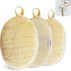 YIQINGJIE Natural Loofah Sponge Exfoliating Body Scrubber, Made by YIQINGJIE