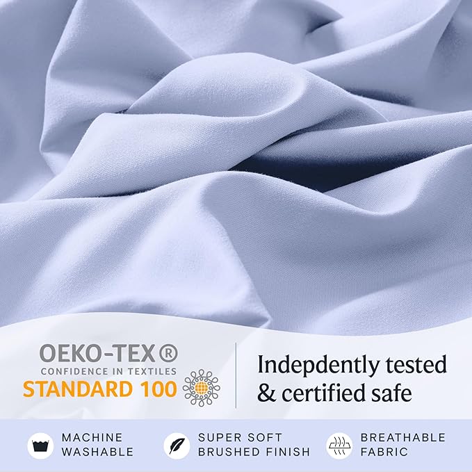 LuxClub 3 PC Twin XL Sheet Set, Deep Pockets Wrinkle Free Cooling Bed Sheets - Image 5