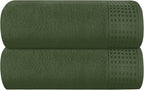 GLAMBURG 100% Cotton Oversized 2 Pack Bath Sheets 35x70, Ultra Soft Highly by GLAMBURG