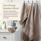 Springtree Home Luxury Bamboo Rayon Bath Towel Set of 4 | 35% Bamboo Rayon - Image 4