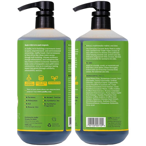 Alaffia Body Wash, EveryDay Coconut – Purely Coconut Gentle Skin Cleanser - Image 2