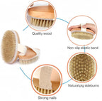 2 Pcs Dry Brushing Body Brush, Natural Bristle Exfoliating Body Scrubbers - Image 2