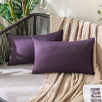 MIULEE Pack of 2 Decorative Outdoor Solid Waterproof Throw Pillow Covers Faux by MIULEE