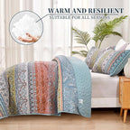 WONGS BEDDING Boho Queen Quilt Set, Lightweight Bed Decor Bedspread - Image 3