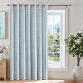 Beauoop Blue Floral Jacquard Blackout Curtains 84 Inches Long by Beauoop