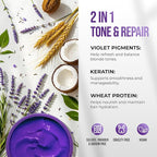 SUNATORIA Purple Hair Mask for Blonde & Bleached Hair, 2-in-1 Keratin Toning - Image 3
