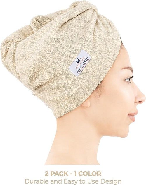 American Soft Linen 100% Cotton Hair Towels - Image 2