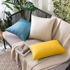 MIULEE Pack of 2 Decorative Outdoor Solid Waterproof Throw Pillow Covers Faux - Image 5