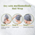 myHomeBody Hair Towel Wrap, Luxury Quick Drying Turban, Ultra Soft Absorbent Cap - Image 6