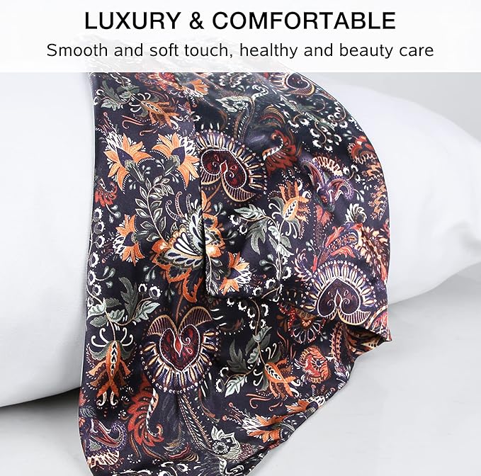 MANSPHIL Purple Paisley 100% Silk Pillowcases King Size, Bohomian Brown Floral - Image 7