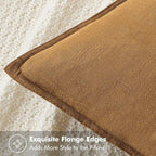 MIULEE Decorative Linen Euro Sham Pillow Covers 22x22 Inch Hazel Boho Farmhouse - Image 2