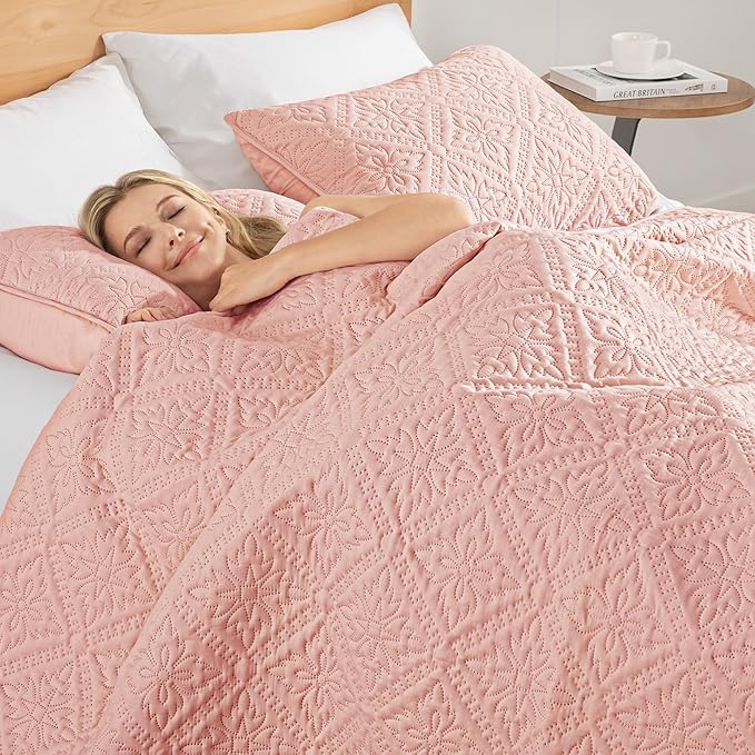 Exclusivo Mezcla King Quilt Bedding Set, Lightweight Soft Bedspreads Coverlets - Image 4