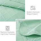 Exclusivo Mezcla Oversized King Quilt Set- Light Green Cal King Quilts Bedding - Image 5