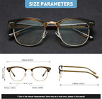 Blue Light Blocking Glasses Vintage Half Frame UV Clear Lens Anti Eyestrain - Image 2