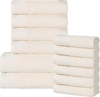Superior Honeycomb 100% Cotton 500 GSM 12 Piece Bath Towel Set, 6 Washcloths by SUPERIOR