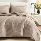 Comfort Spaces Kienna Quilt Set- Double Sided Stitching Design Summer Blanket by ComfortSpaces