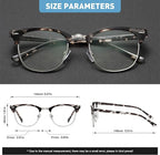 Blue Light Blocking Glasses Vintage Half Frame UV Clear Lens Anti Eyestrain - Image 5