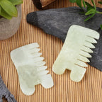 BBTO 2 Pcs Jade Comb for Scalp Massage Gua sha Comb for Head Body spa Hair - Image 3