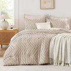 Andency Khaki Oversized Super King Comforter Set 120x120, Extra Large King Size by Andency