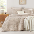 Andency Khaki California King Comforter Set, Boho Cal King Soft Warm Tufted by Andency