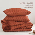 Andency Burnt Orange Comforter for Queen Size Bed, Boho Terracotta Soft Warm - Image 6