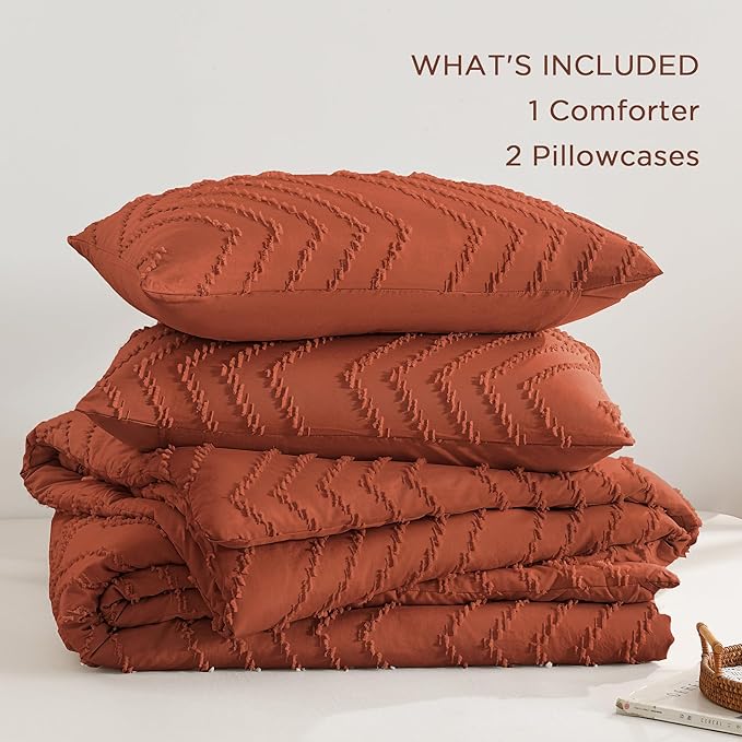 Andency Burnt Orange California King Size Comforter Set, Cal King Boho - Image 6