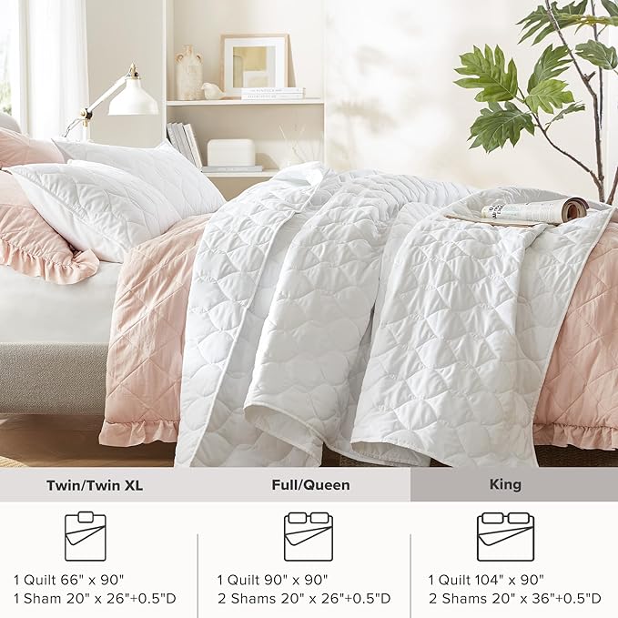 Comfort Spaces King Quilt Set Modern Reversible Ogee Coverlet King Bedding Set - Image 7