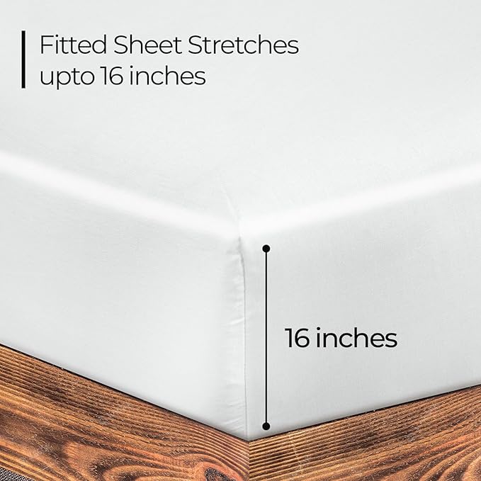 ROYALE LINENS 300 Thread Count 100% Long Staple Combed Cotton Fitted Sheet Full - Image 2